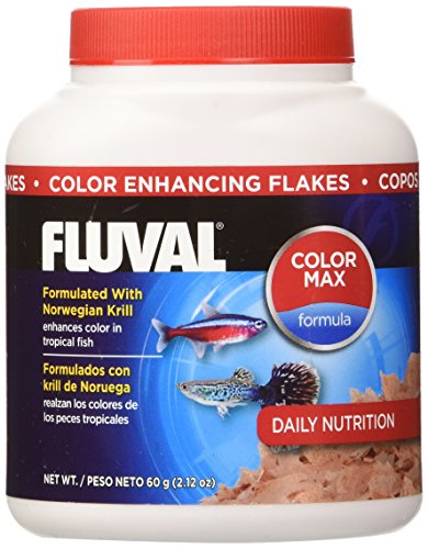 60gm Fluval krāsu uzlabojošas pārslas zivju barībai, 2,12 unces