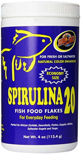 Zooloģiskais dārzs Med Spirulina 20 pārslu zivju ēdiens, 4 unces
