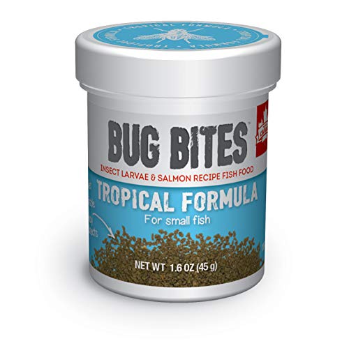 Fluval Bug Bites tropu zivju barība, mazas granulas mazām un vidēji lielām zivīm, 1,59 oz., A6577